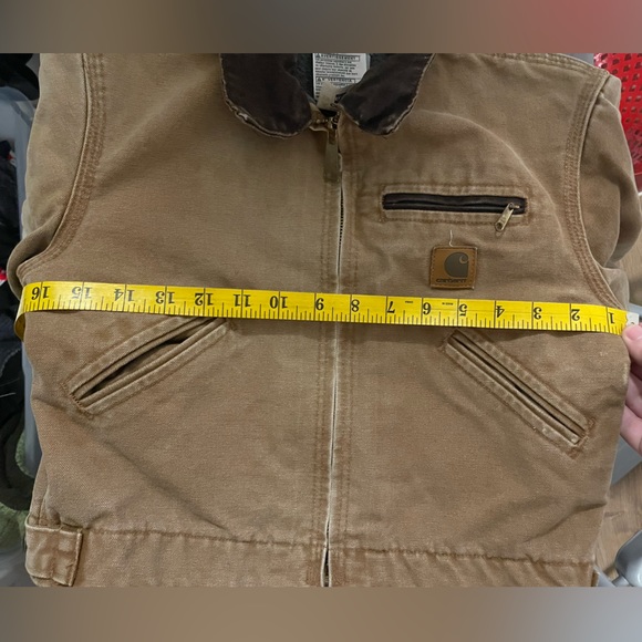 VINTAGE 1990s Carhartt Detroit Collared Fleece Line Jacket MADE IN USA J97 Y8 - Picture 6 of 9